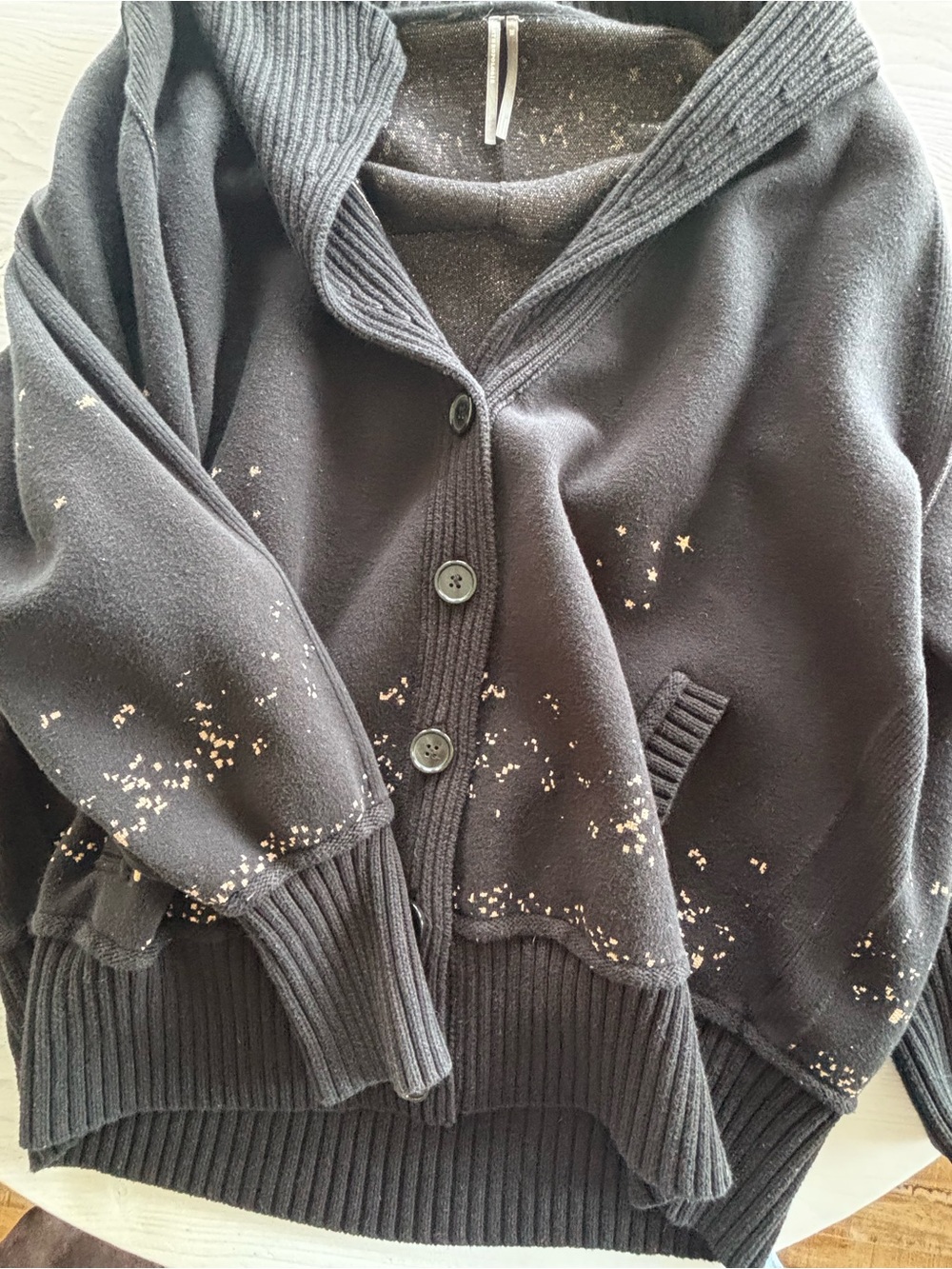 By Anthropologie Collared V-Neck Cardigan Size 2X (flaws, see description) - Picture 10 of 11